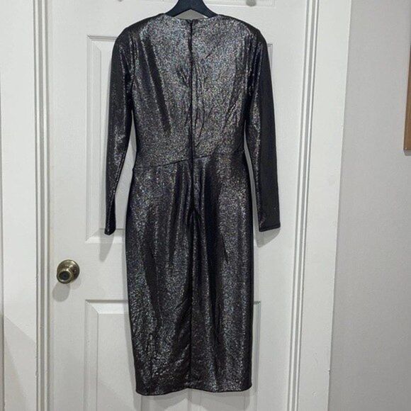 ADRIANNA PAPELL PINTUCK LONG COCKTAIL AND PARTY DRESS Sz 2 - Picture 5 of 10